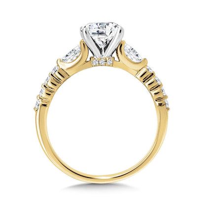 Valina Pear-Accented Three-Stone Shared Prong Diamond Engagement Ring R2413Y-SR