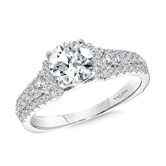 Valina Graduating Side Stone Diamond Engagement Ring w/ Surprise Diamond R2446W