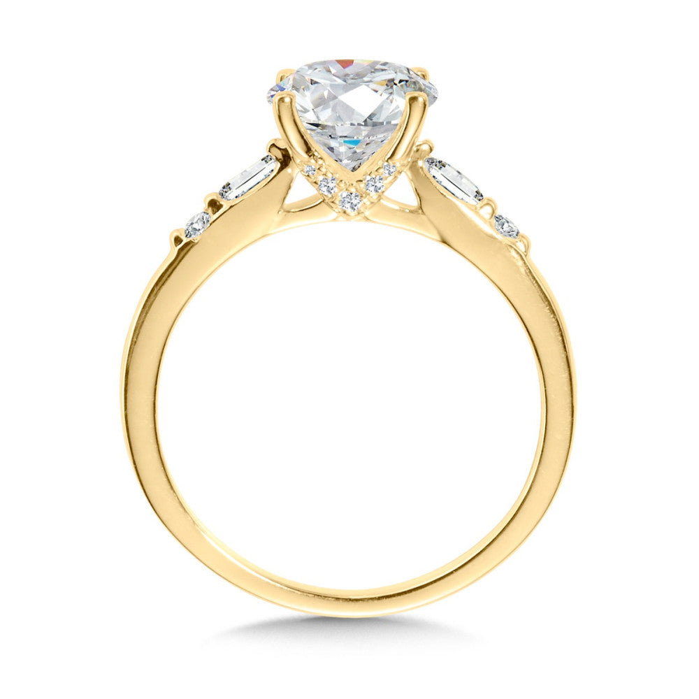 Side Stone Diamond Engagement Ring R2456Y-SR