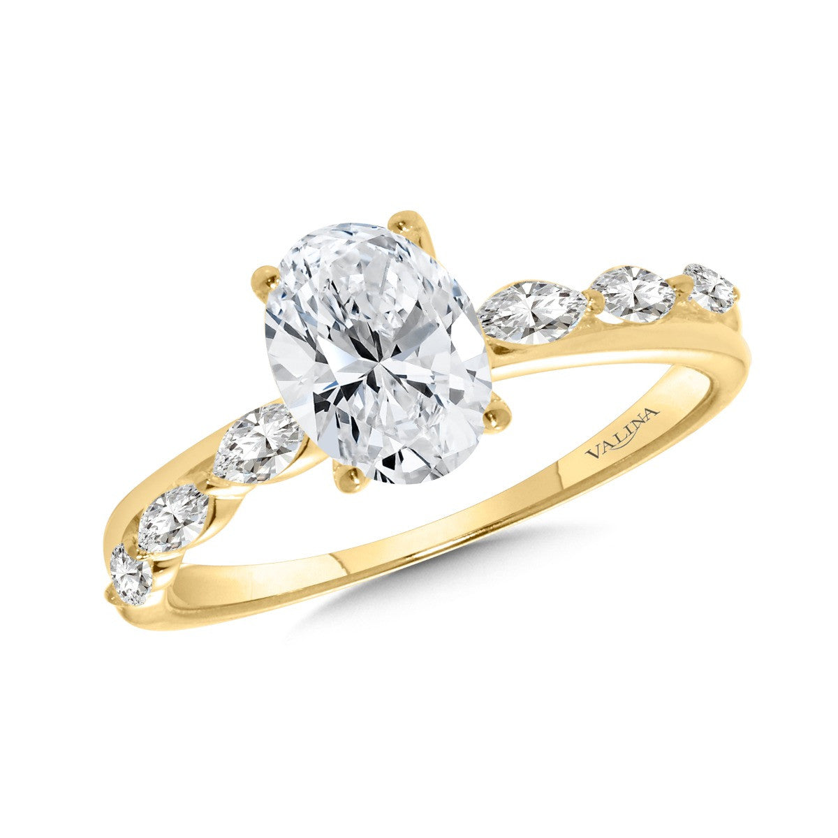 OVAL-CUT DIAMOND ENGAGEMENT RING R2458Y-SR