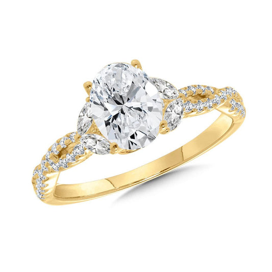 Valina Oval-Cut Diamond Infinity Twist Engagement Ring R2459Y-SR