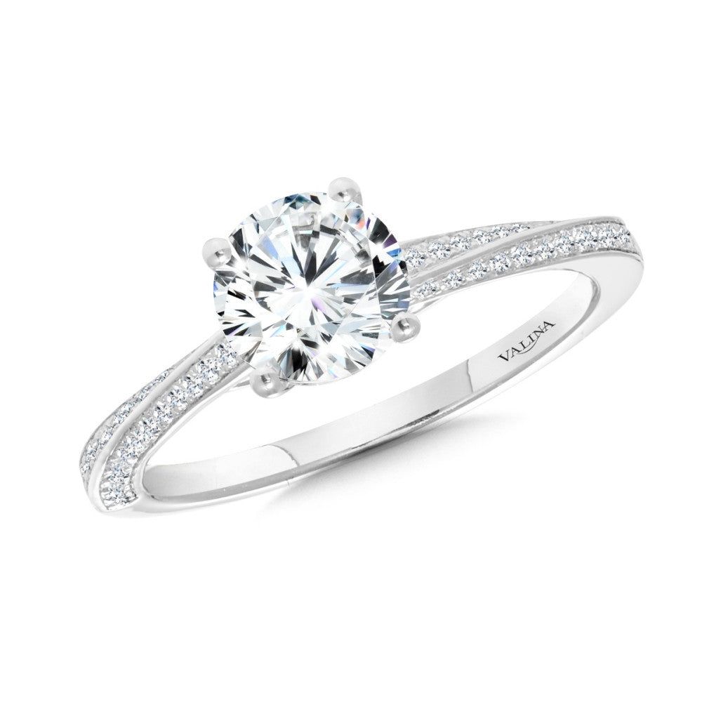 Valina Twist Bypass Diamond Engagement Ring R2461W-SR