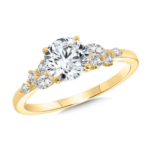 Side Stone Diamond Engagement Ring R2462Y-SR