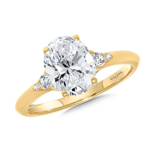Valina Oval-Cut Diamond Side-Stone Engagement Ring R2463Y-SR