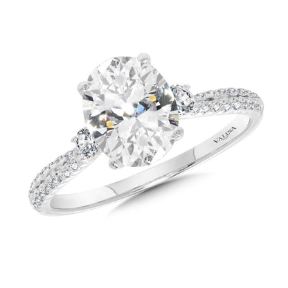 Valina Three-Stone Oval-Cut Diamond Engagement Ring R2464W-SR