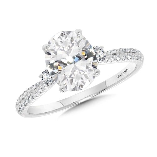 Three-Stone Oval-Cut Diamond Engagement Ring R2464W-SR