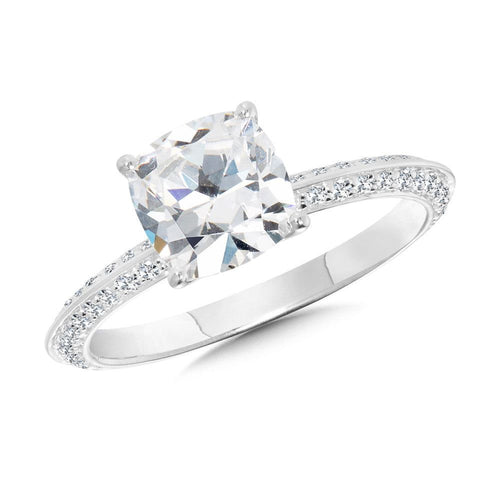 Cushion-Cut Diamond Engagement Ring R2466W-SR