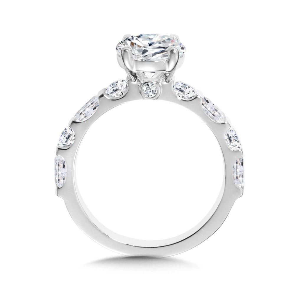 Round- & Emerald-Cut Diamond Engagement Ring R2468W-SR
