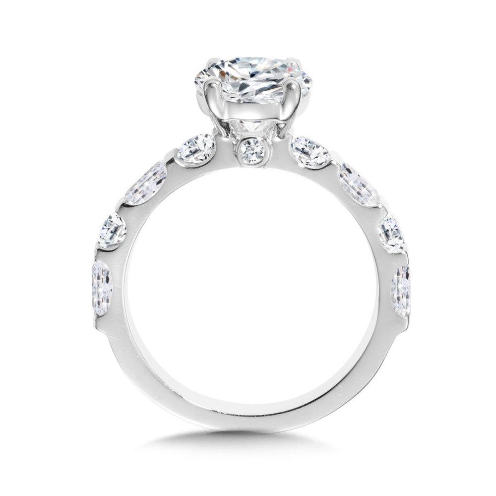 Valina Round- & Emerald-Cut Diamond Engagement Ring R2468W-SR