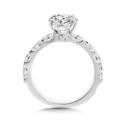 Valina Round- & Emerald-Cut Diamond Engagement Ring R2468W-SR