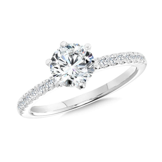 Valina Straight Six-Prong Diamond Engagement Ring R2470W-SR