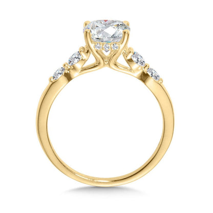 Valina Cushion-Cut & Shared Prong Accent Diamond Engagement Ring R2478Y-SR