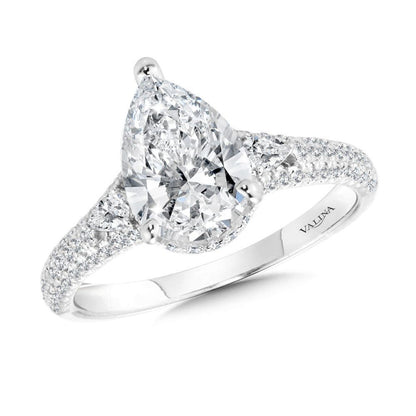 Valina Pear-Cut Diamond Tapered Engagement Ring R2482W-SR
