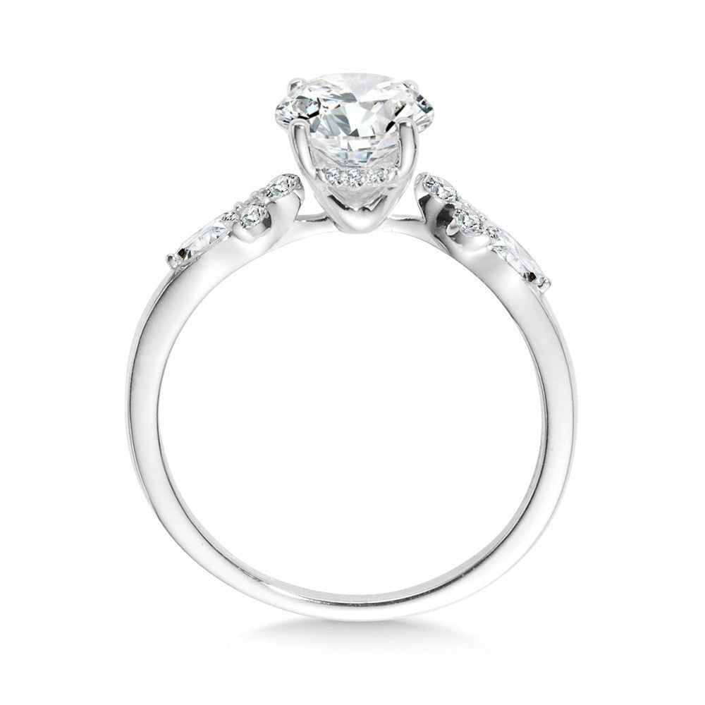 Valina Oval-Cut Side Stone Diamond Engagement Ring R2483W-SR
