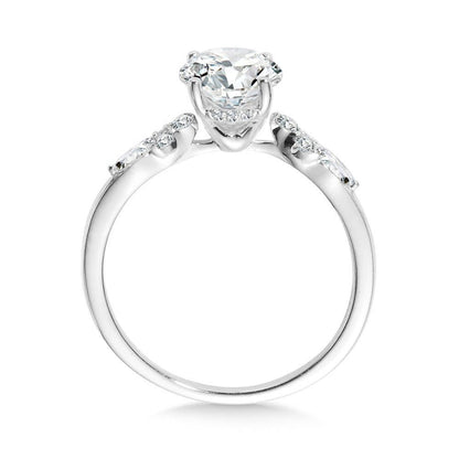 Valina Oval-Cut Side Stone Diamond Engagement Ring R2483W-SR