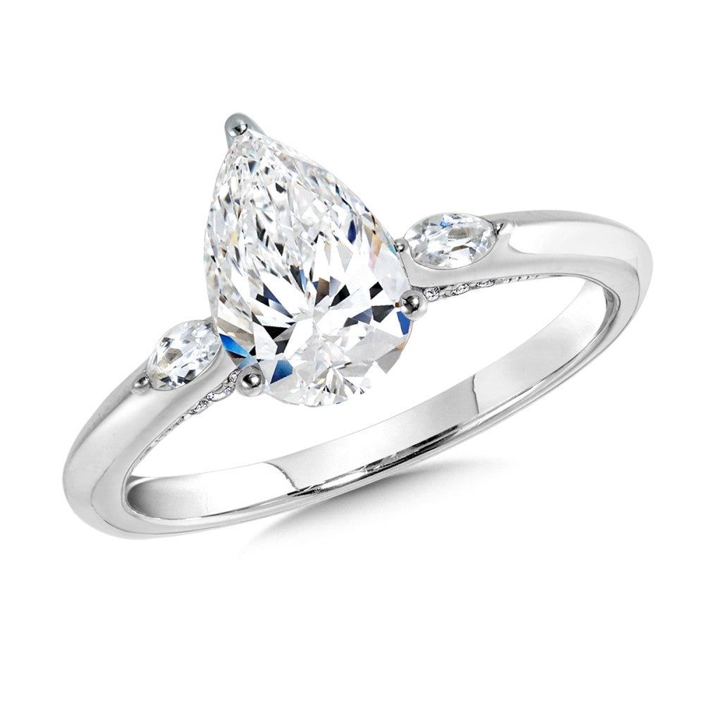 Valina Three-Stone Pear-Cut Diamond Engagement Ring R2484W-SR
