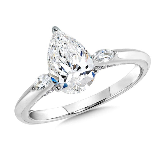 Valina Three-Stone Pear-Cut Diamond Engagement Ring R2484W-SR