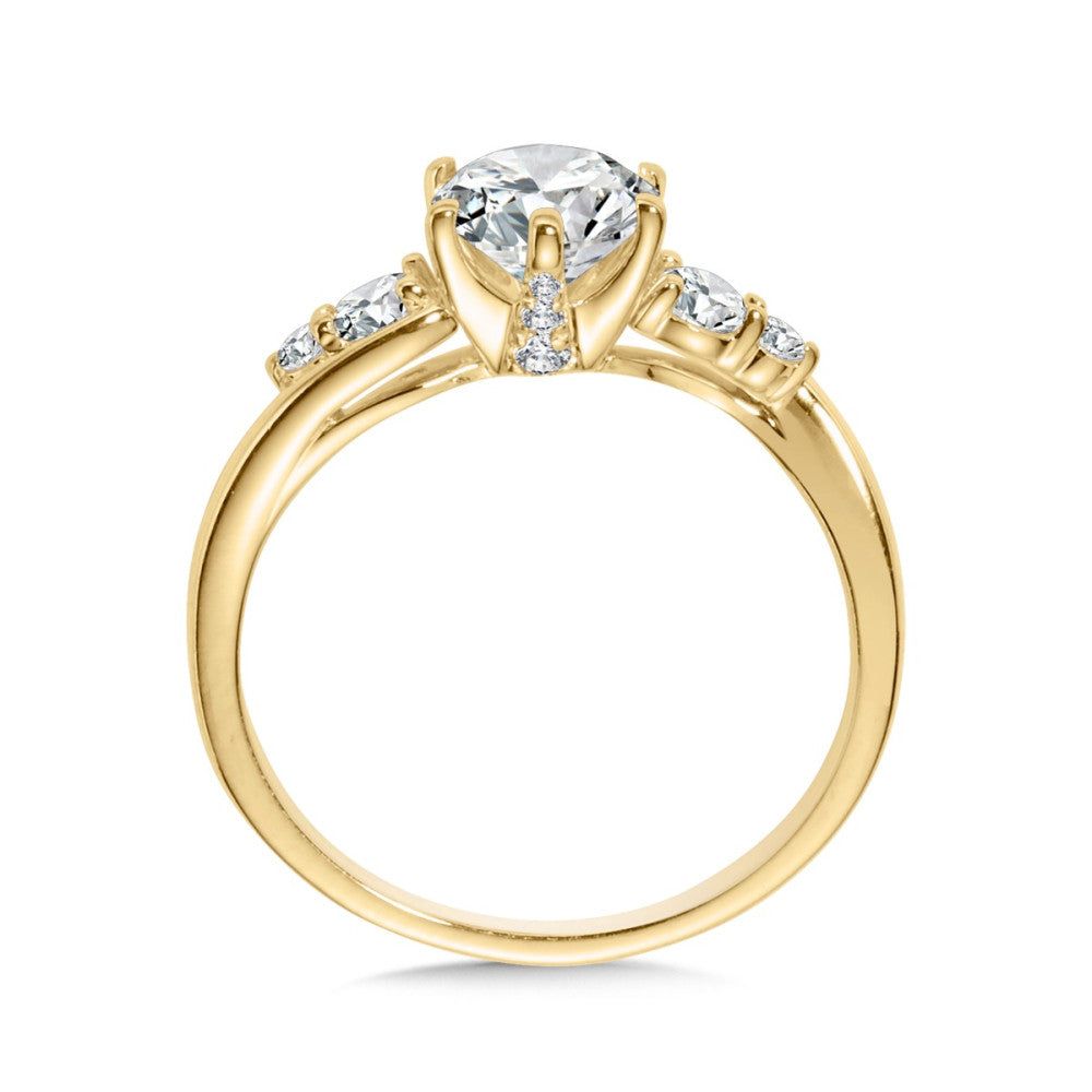Valina Emerald-Cut & Baguette Diamond Engagement Ring R2485Y-SR