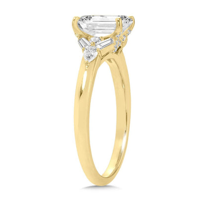 Valina Emerald-Cut & Baguette Diamond Engagement Ring R2485Y-SR