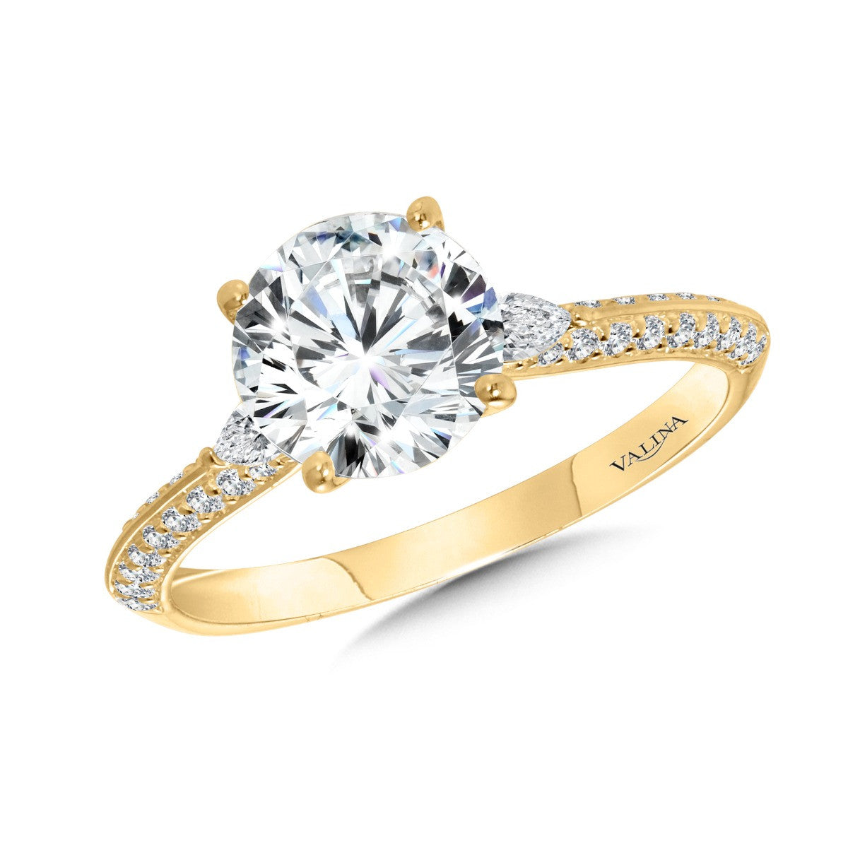 THREE-STONE DIAMOND ENGAGEMENT RING R2486Y