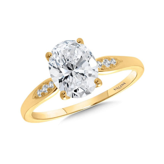 Valina Oval-Cut & Side Stone Diamond Engagement Ring R2487Y-SR