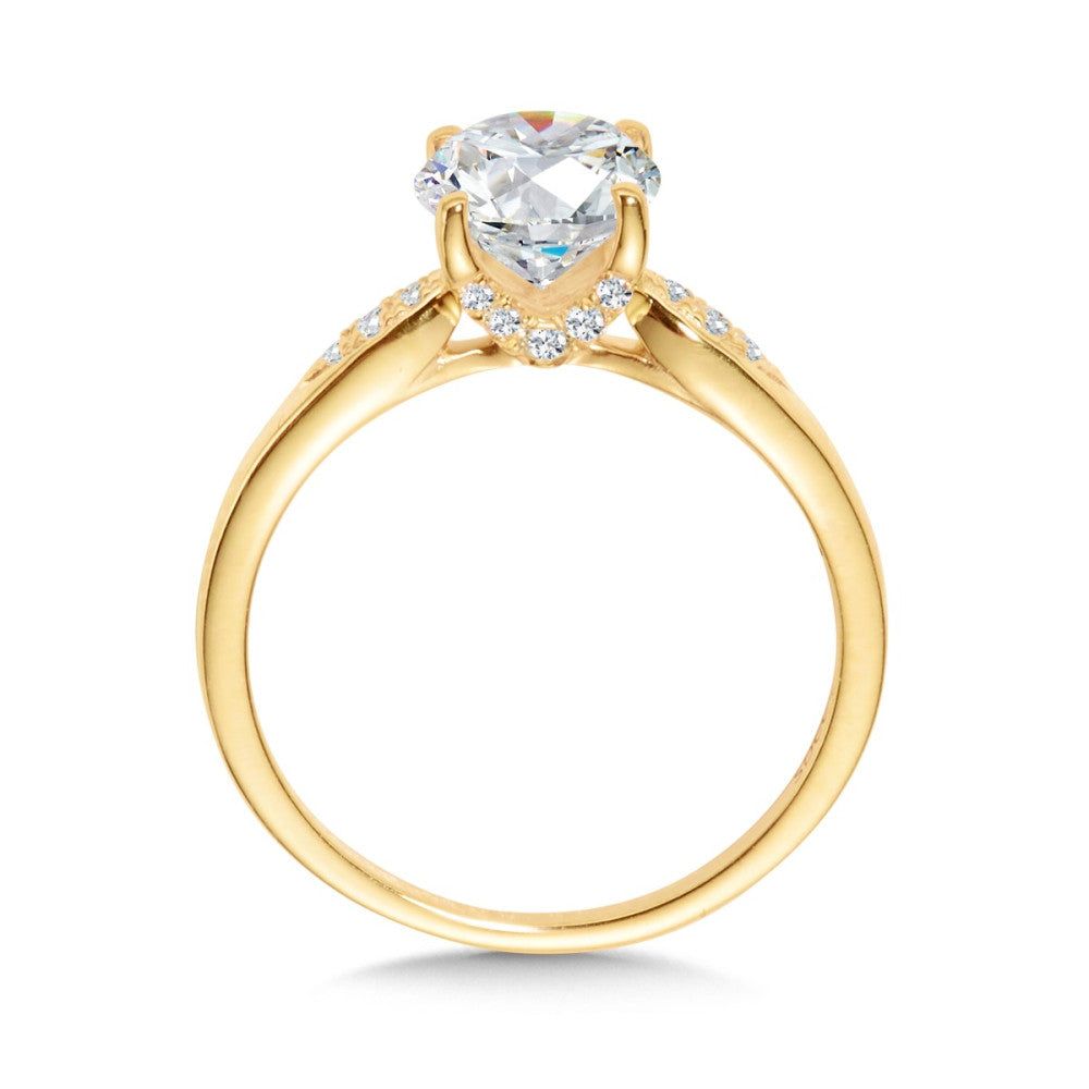 Valina Oval-Cut & Side Stone Diamond Engagement Ring R2487Y-SR