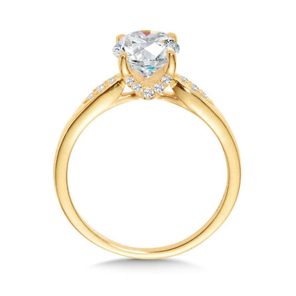 Valina Oval-Cut & Side Stone Diamond Engagement Ring R2487Y-SR