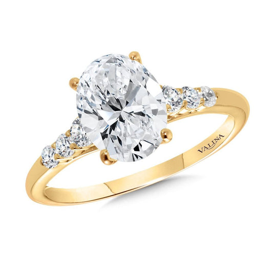 Valina Oval-Cut & Side Stone Diamond Engagement Ring R2488Y-SR