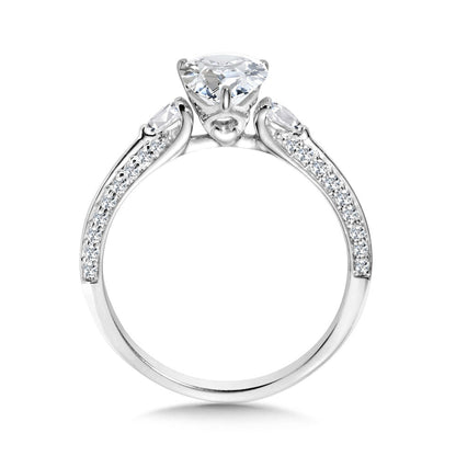Valina Three-Stone Pear-Cut Diamond Engagement Ring R2489W-SR