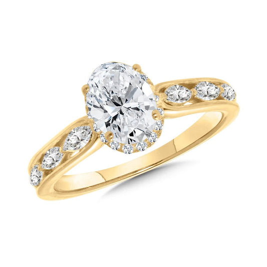 Valina Oval-Cut Diamond Halo Engagement Ring R2491Y-SR
