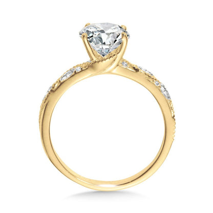 Valina Vintage Diamond Side Stone Engagement Ring R2492Y-SR