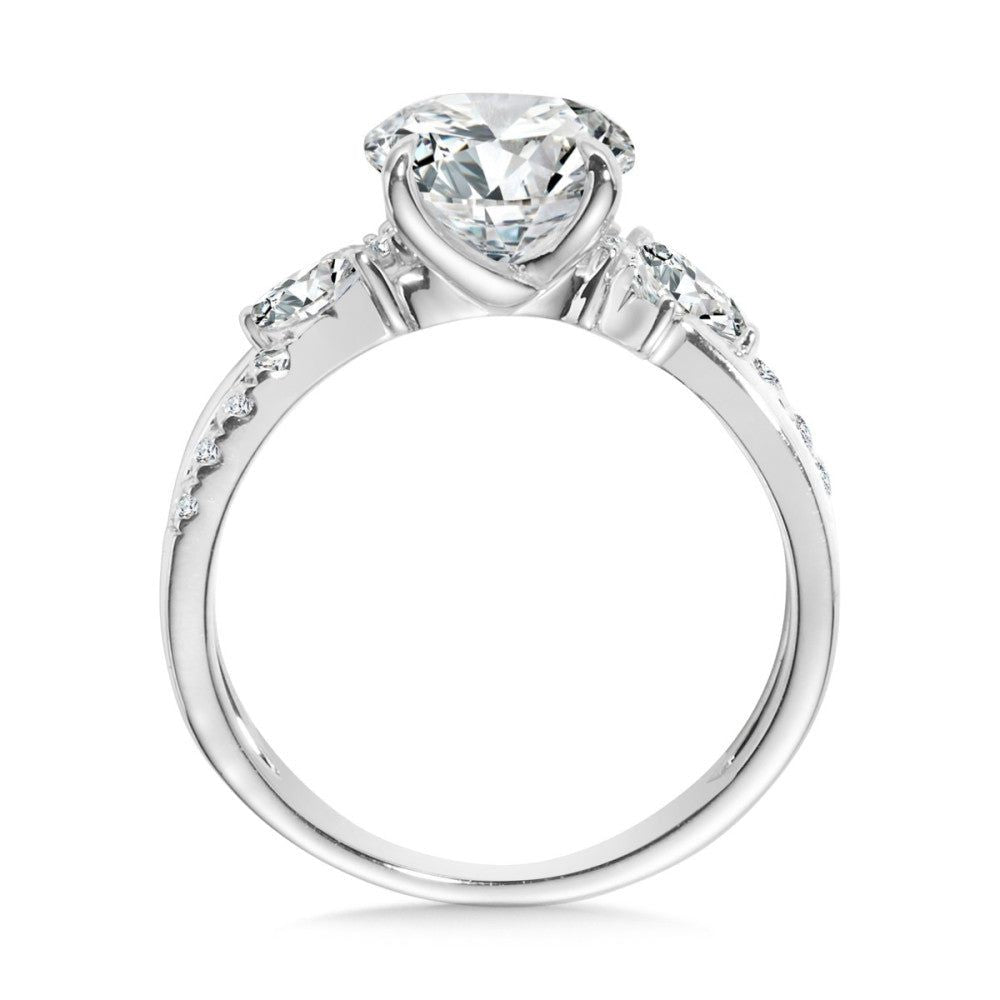 Valina Split Shank Diamond Cluster Engagement Ring R2493W-SR
