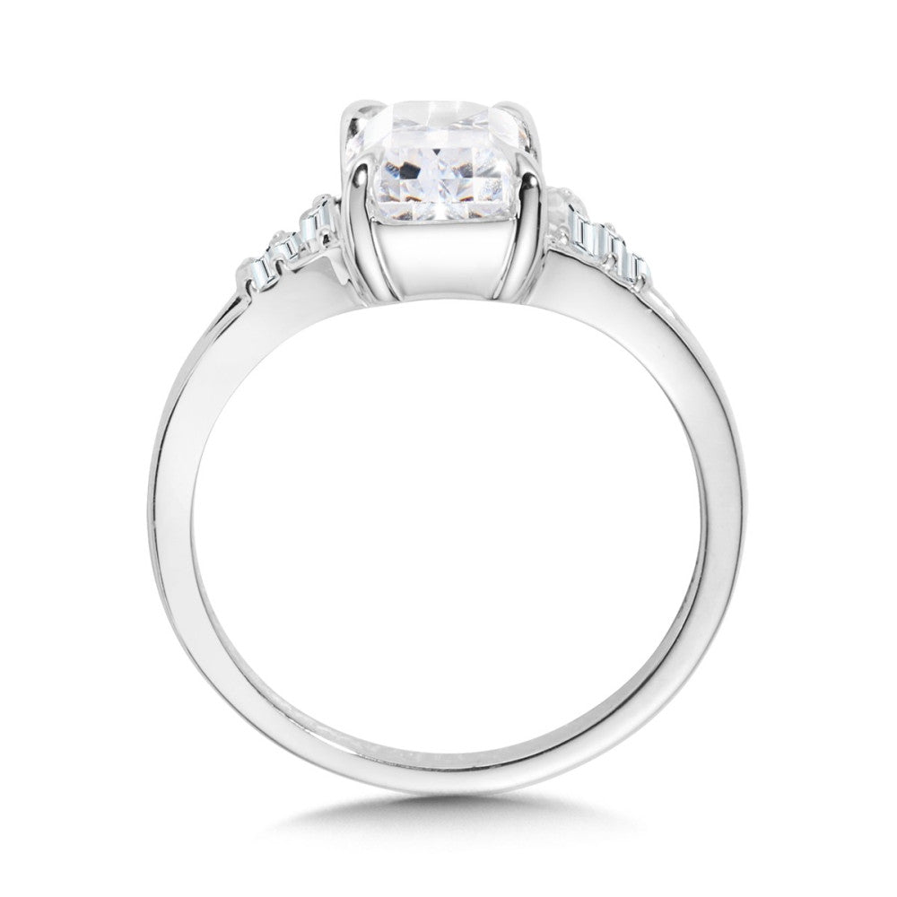 Valina Emerald-Cut Diamond Split Shank Engagement Ring R2495W-SR