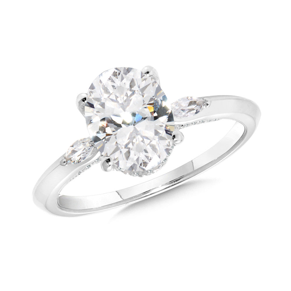 Valina Three-Stone Oval-Cut Diamond Engagement Ring R2499W-SR