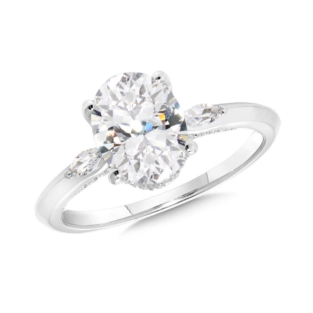 Valina Three-Stone Oval-Cut Diamond Engagement Ring R2499W-SR