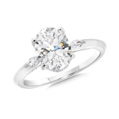 Valina Three-Stone Oval-Cut Diamond Engagement Ring R2499W-SR