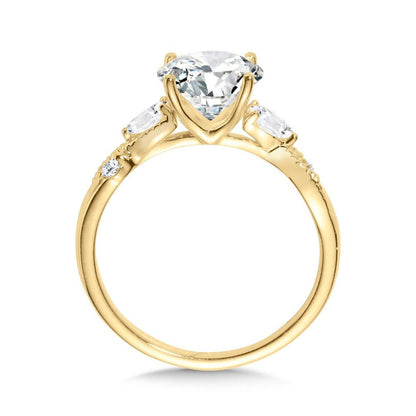 Valina Vintage-Inspired Three-Stone Diamond Engagement Ring R2500Y-SR