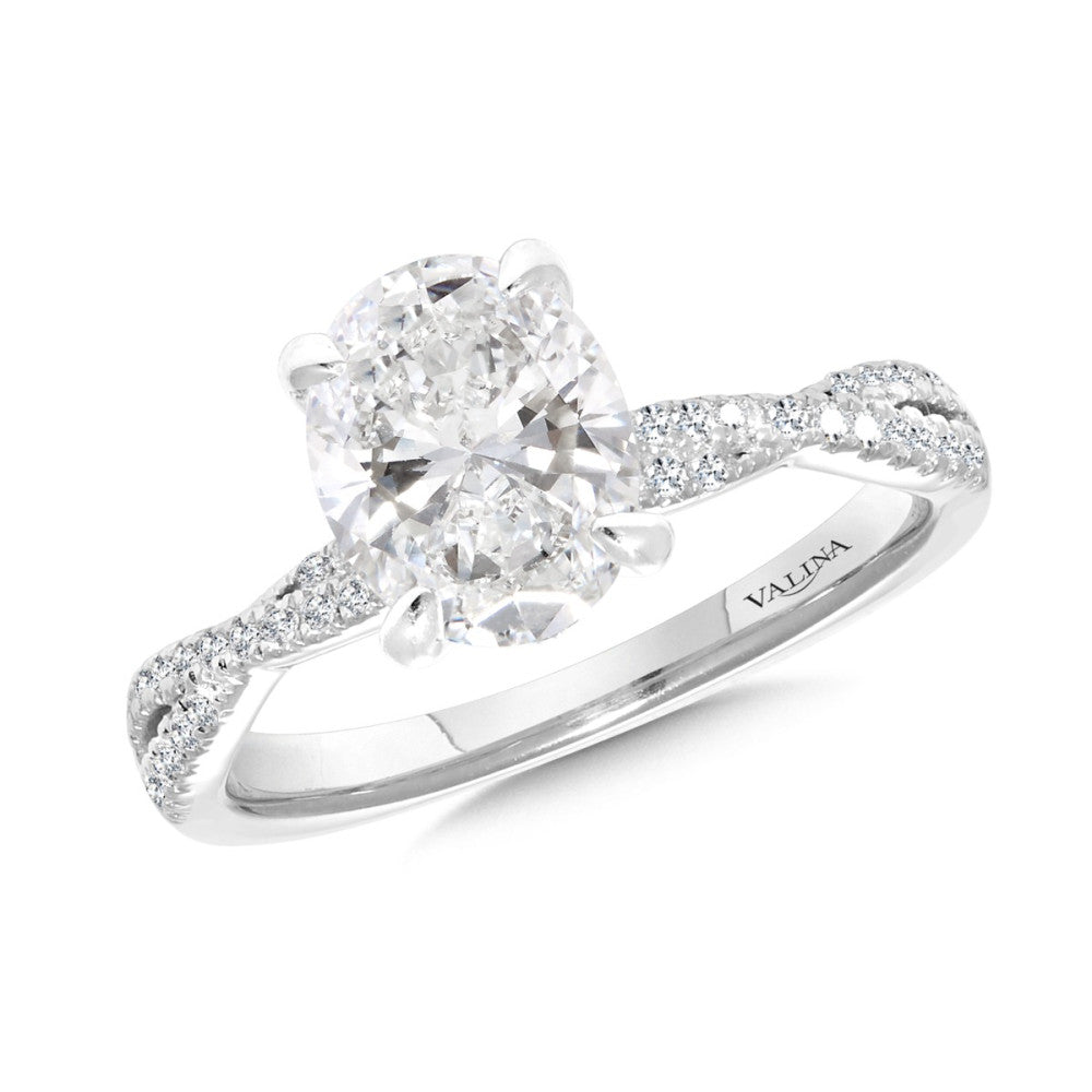 Valina Oval-Cut Diamond Crisscross Engagement Ring R2501W