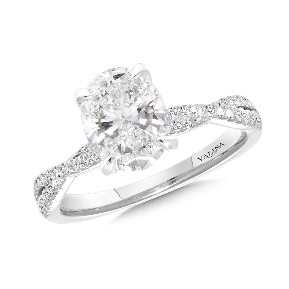 Valina Oval-Cut Diamond Crisscross Engagement Ring R2501W