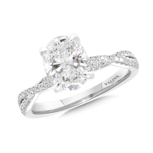 Oval-Cut Diamond Crisscross Engagement Ring R2501W