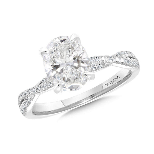 Valina Oval-Cut Diamond Crisscross Engagement Ring R2501W