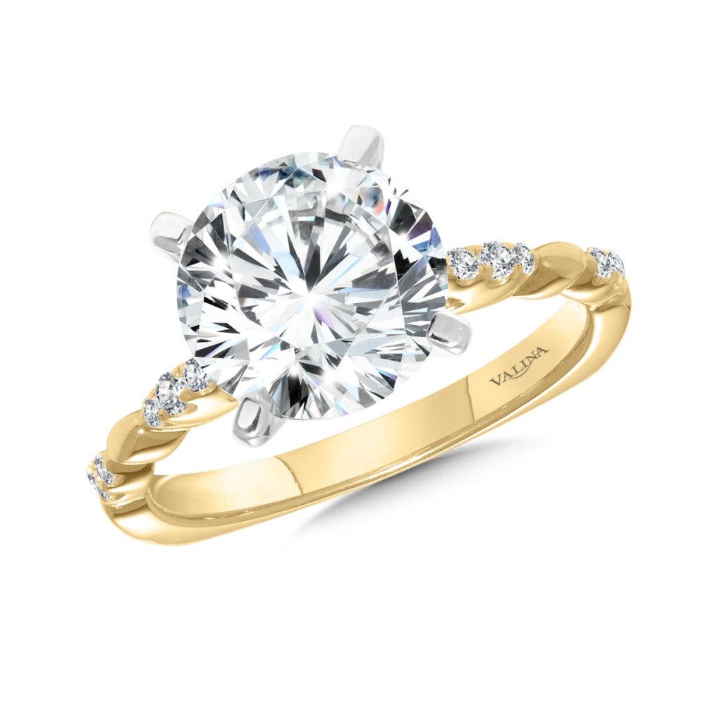 Valina Diamond Scalloped Shank Engagement Ring R2507Y