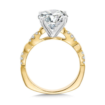 Valina Diamond Scalloped Shank Engagement Ring R2507Y