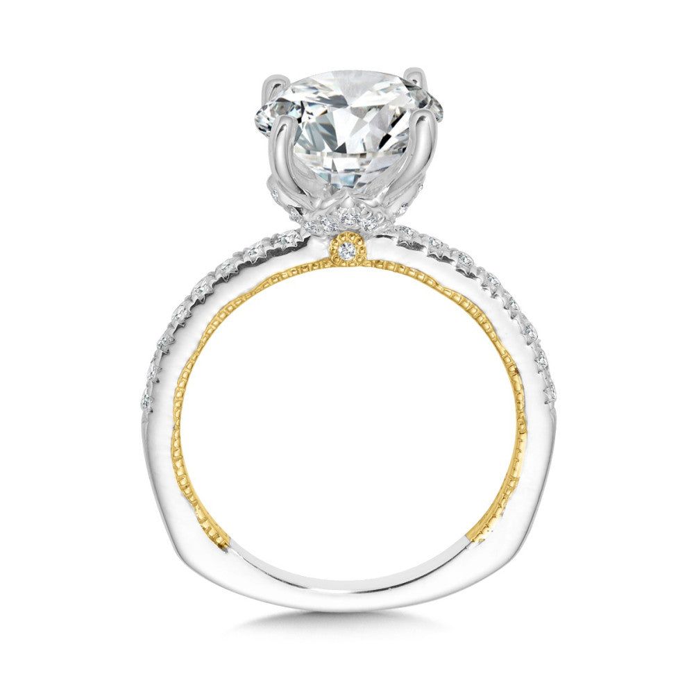Straight Two-Tone Diamond Engagement Ring R2509WY