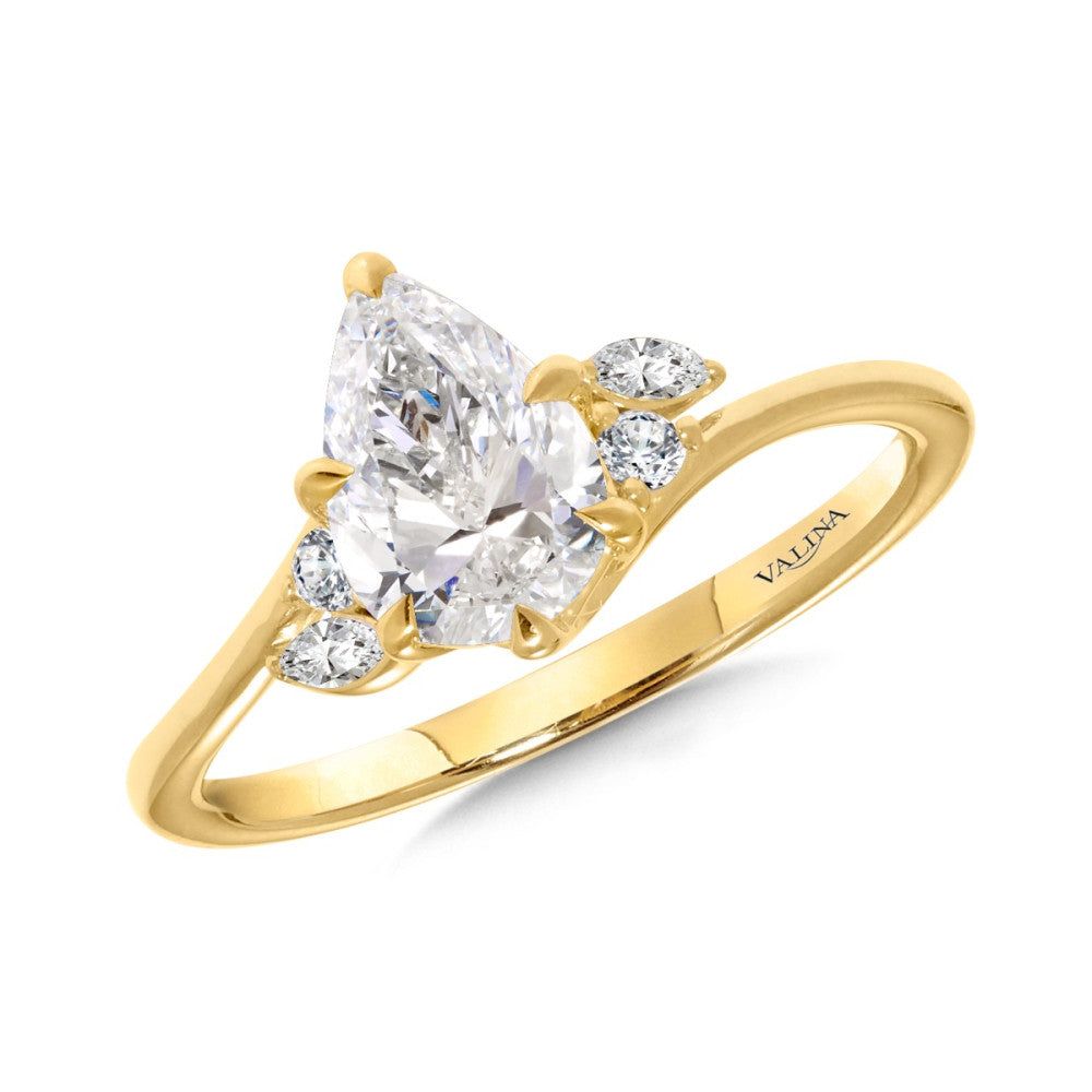 Valina Pear-Cut Six-Prong Diamond Engagement Ring R2510Y-SR