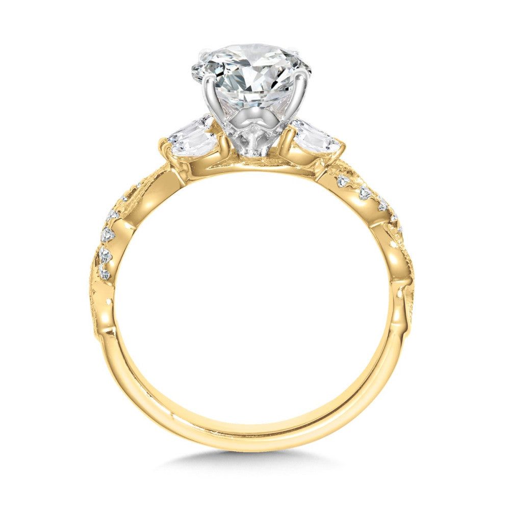 Vintage-Inspired Infinity Twist Diamond Engagement Ring R2511Y-SR