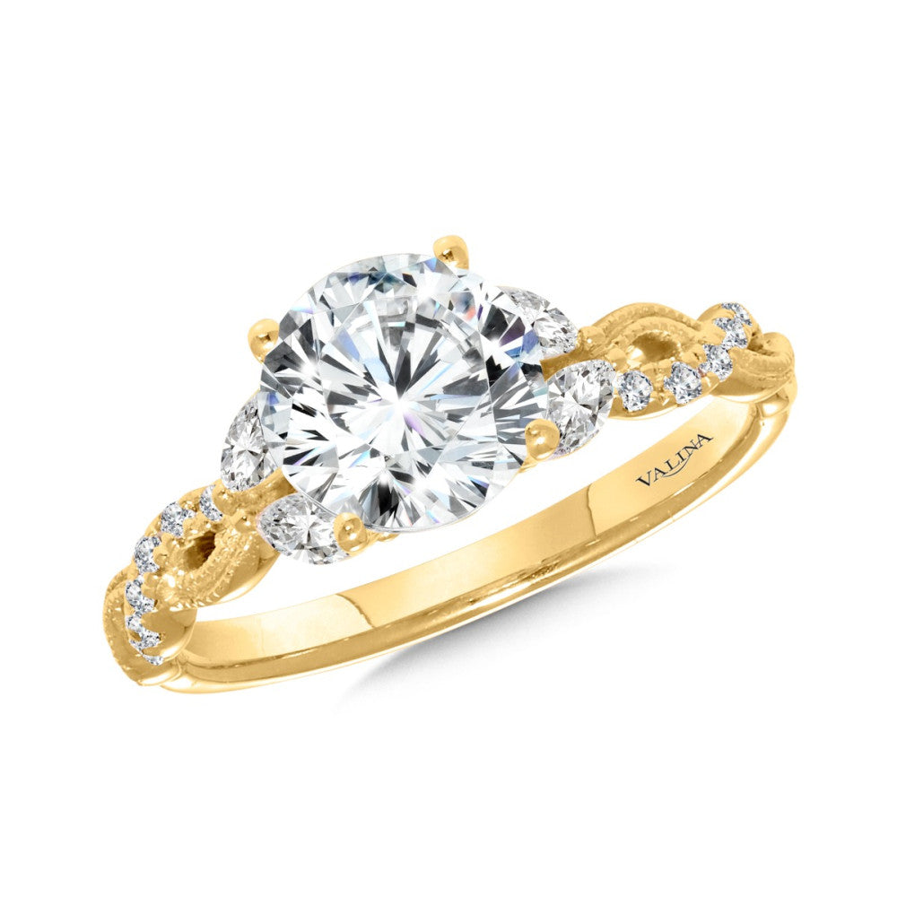 Valina Vintage-Inspired Infinity Twist Diamond Engagement Ring R2511Y-SR