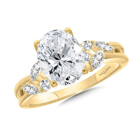 Split Shank Oval-Cut Diamond Engagement Ring R2514Y-SR