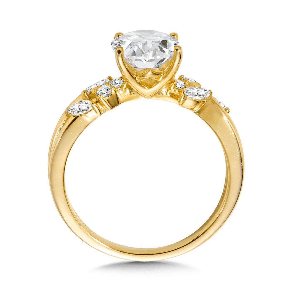 Split Shank Oval-Cut Diamond Engagement Ring R2514Y-SR