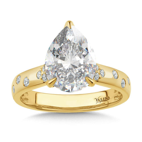 Pear-Cut Stardust Diamond Engagement Ring R2518Y-SR